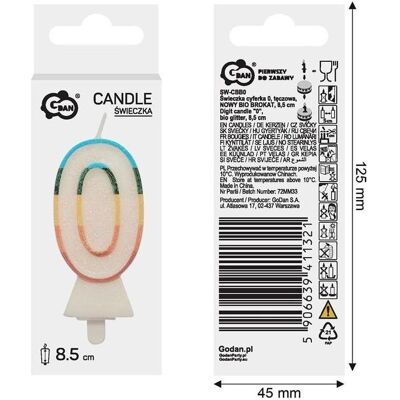 GoDan, Bougie, Zahlenkerze 0, Regenbogen, 8,5 cm (1 pcs) - Publicité GoDan, Bougie, Zahlenkerze 0, Regenbogen, 8,5 cm (1 pcs) - Publicité