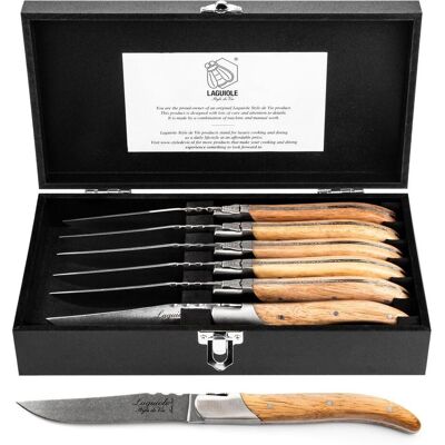 Laguiole Laguiolstil de Vie Set de couteaux à steak Ligne de luxe, Couverts, Noir, Marron - Publicité Laguiole Laguiolstil de Vie Set de couteaux à steak Ligne de luxe, Couverts, Noir, Marron - Publicité