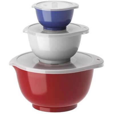 Magni Rosti - Margrethe Mixing Bowl French Set – 6 Pieces – 0.25 + 0.75 + 3 Litres – Red, White, Blue, Saladier + bol, Bleu, Rouge, Blanc - Publicité Magni Rosti - Margrethe Mixing Bowl French Set – 6 Pieces – 0.25 + 0.75 + 3 Litres – Red, White, Blue, Saladier + bol, Bleu, Rouge, Blanc - Publicité