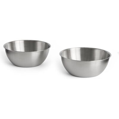 HAY - Outdoor Market Steel Bowl Small - Ø16 cm - Set of 2, Saladier + bol, Argent - Publicité HAY - Outdoor Market Steel Bowl Small - Ø16 cm - Set of 2, Saladier + bol, Argent - Publicité