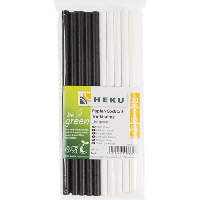Heku Set Paille Be Green, Pailles, Noir, Blanc - Publicité Heku Set Paille Be Green, Pailles, Noir, Blanc - Publicité