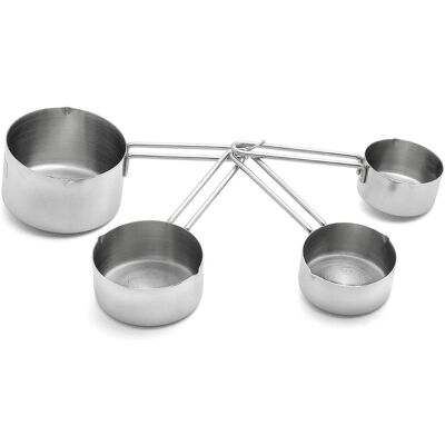 Weis Gobelets sur mesure Set 4, Verre mesureur, Argent - Publicité Weis Gobelets sur mesure Set 4, Verre mesureur, Argent - Publicité