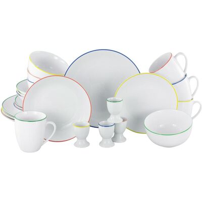 CreaTable Luna Ensemble de vaisselle multicolore - 24 pièces pour 4 personnes - Publicité CreaTable Luna Ensemble de vaisselle multicolore - 24 pièces pour 4 personnes - Publicité