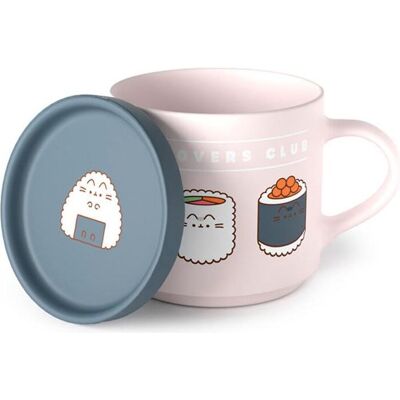 Puckator Pusheen the Cat Sushi Lover mug & coaster lid set, Tasse, Rose - Publicité Puckator Pusheen the Cat Sushi Lover mug & coaster lid set, Tasse, Rose - Publicité
