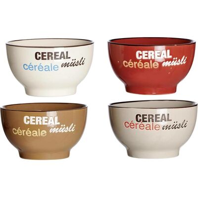 4x Ritzenhoff & Breker Muesli Coffee talk 14cm, Saladier + bol, Marron, Rouge, Blanc - Publicité 4x Ritzenhoff & Breker Muesli Coffee talk 14cm, Saladier + bol, Marron, Rouge, Blanc - Publicité