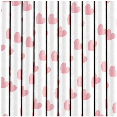 Partydeco Paille en papier - Coeurs roses (10 pcs), Pailles, Rose - Publicité Partydeco Paille en papier - Coeurs roses (10 pcs), Pailles, Rose - Publicité