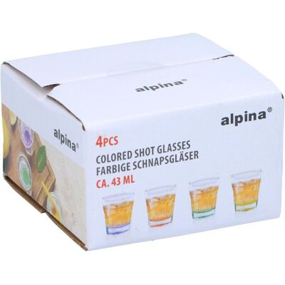 alpina Schnapsgläser 43ml 4pc, Verres à cocktail, Transparent - Publicité alpina Schnapsgläser 43ml 4pc, Verres à cocktail, Transparent - Publicité