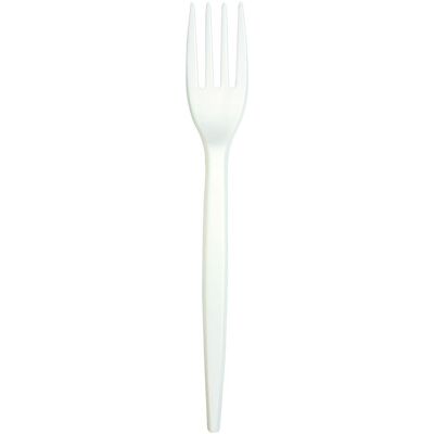 Bibo, Vaisselle de pique-nique, 15 Fourchettes en bioplastique blanc (15x) - Publicité Bibo, Vaisselle de pique-nique, 15 Fourchettes en bioplastique blanc (15x) - Publicité
