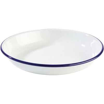 Assiette creuse APS - Blanc avec bord bleu - 24cm - Publicité Assiette creuse APS - Blanc avec bord bleu - 24cm - Publicité