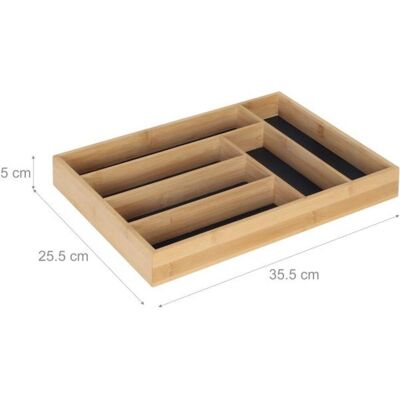 Relaxdays Range-couverts en bambou, Range-couverts, Marron - Publicité Relaxdays Range-couverts en bambou, Range-couverts, Marron - Publicité