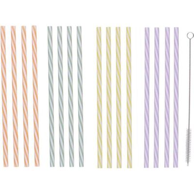 alpina Straw 24pc avec brosse, Pailles, Multicolore - Publicité alpina Straw 24pc avec brosse, Pailles, Multicolore - Publicité