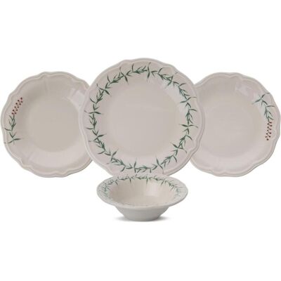 Hermia, Set de vaisselle, Plain Leaves Dinner Set 24 Pieces (24 pcs) - Publicité Hermia, Set de vaisselle, Plain Leaves Dinner Set 24 Pieces (24 pcs) - Publicité