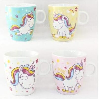 Magni Tasse Licorne de bande dessinée env. 8x7cm, 4 couleurs différentes, Tasse, Multicolore - Publicité Magni Tasse Licorne de bande dessinée env. 8x7cm, 4 couleurs différentes, Tasse, Multicolore - Publicité