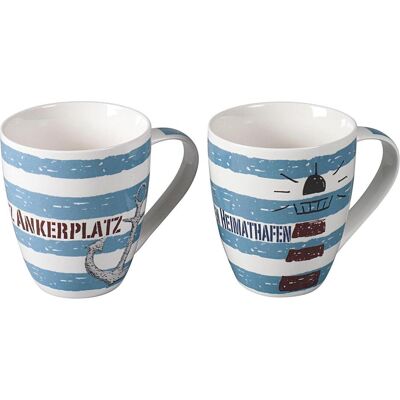 6x Tasse à café Maritim Heimathafen/Ankerplatz Porcelaine assortie 470 ml 11,5cm Ø10cm bleu/blanc, Tasse, Bleu, Multicolore, Blanc - Publicité 6x Tasse à café Maritim Heimathafen/Ankerplatz Porcelaine assortie 470 ml 11,5cm Ø10cm bleu/blanc, Tasse, Bleu, Multicolore, Blanc - Publicité