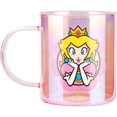 Paladone Products Paladone Tasse Princess Peach Iridescente Verre, Tasse, Rose, Transparent - Publicité Paladone Products Paladone Tasse Princess Peach Iridescente Verre, Tasse, Rose, Transparent - Publicité
