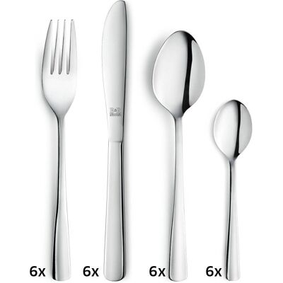 Beckmann & Rommerskirchen RIVA Besteckset 24-teilig, Couverts, Argent - Publicité Beckmann & Rommerskirchen RIVA Besteckset 24-teilig, Couverts, Argent - Publicité