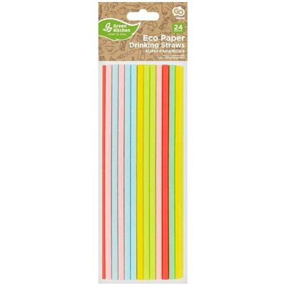GoDan MIX Pastell Papierstrohhalme 197x6mm 24 Stk, Pailles, Multicolore - Publicité GoDan MIX Pastell Papierstrohhalme 197x6mm 24 Stk, Pailles, Multicolore - Publicité