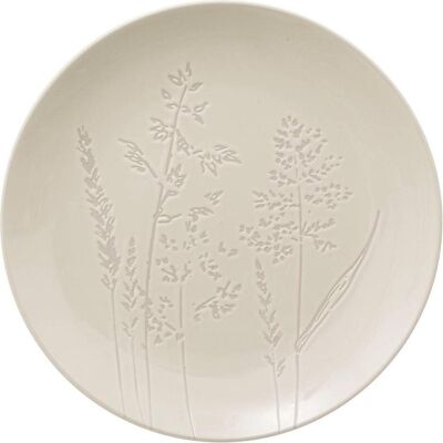 Assiette en céramique blanche Elsa D27 - Motif floral - 27cm - Publicité Assiette en céramique blanche Elsa D27 - Motif floral - 27cm - Publicité