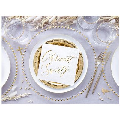 Partydeco, Serviettes de table, Serviettes Saint Baptême blanc 33x33cm 20 pcs (20 pcs, 33 x 33 cm) - Publicité Partydeco, Serviettes de table, Serviettes Saint Baptême blanc 33x33cm 20 pcs (20 pcs, 33 x 33 cm) - Publicité