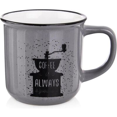 Orion Kubek ceramiczny z uchem do kawy herbaty 370 ml () - 55017-uniw, Tasse, Gris - Publicité Orion Kubek ceramiczny z uchem do kawy herbaty 370 ml () - 55017-uniw, Tasse, Gris - Publicité