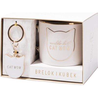 ART Ein Geschenk für Katzenliebhaber Cat Mom, Tasse, Or, Blanc - Publicité ART Ein Geschenk für Katzenliebhaber Cat Mom, Tasse, Or, Blanc - Publicité