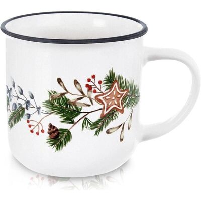 Orion Kubek Ceramiczny 330 ml Gałązki Iglaste Gwiazdka Prezent, Tasse, Multicolore - Publicité Orion Kubek Ceramiczny 330 ml Gałązki Iglaste Gwiazdka Prezent, Tasse, Multicolore - Publicité