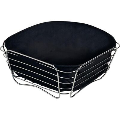 Kesper CORBEILLE À PAIN ET À FRUITS NOIRE 26X26X11CM, Stockage du pain, Argent, Noir - Publicité Kesper CORBEILLE À PAIN ET À FRUITS NOIRE 26X26X11CM, Stockage du pain, Argent, Noir - Publicité