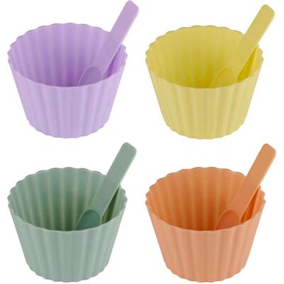 alpina Ice cream bowl 4pc, Saladier + bol, Multicolore - Publicité alpina Ice cream bowl 4pc, Saladier + bol, Multicolore - Publicité