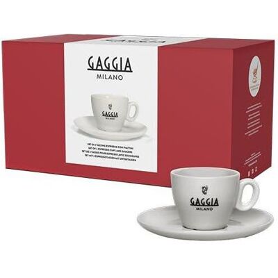 Gaggia Tasses à expresso et soucoupes / 6 pièces / Porcelaine, Tasse, Blanc - Publicité Gaggia Tasses à expresso et soucoupes / 6 pièces / Porcelaine, Tasse, Blanc - Publicité