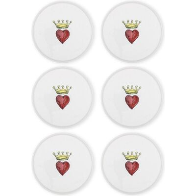 Hermia Heart Dessert Plate Set 6 Pieces, Assiettes, Rouge, Multicolore, Blanc, Jaune - Publicité Hermia Heart Dessert Plate Set 6 Pieces, Assiettes, Rouge, Multicolore, Blanc, Jaune - Publicité