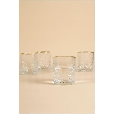 Hermia Lumiere Glass Set (4 Pieces), Verres, Transparent, Or - Publicité Hermia Lumiere Glass Set (4 Pieces), Verres, Transparent, Or - Publicité