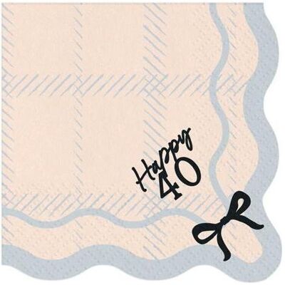 GoDan, Serviettes de table, Happy 40 Servietten 33x33cm 12 Stk (12 pcs, 33 x 33 cm) - Publicité GoDan, Serviettes de table, Happy 40 Servietten 33x33cm 12 Stk (12 pcs, 33 x 33 cm) - Publicité