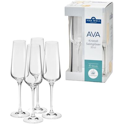 Bormioli Rocco Sektglas Ava 200ml 4St, Verres à vin, Transparent - Publicité Bormioli Rocco Sektglas Ava 200ml 4St, Verres à vin, Transparent - Publicité