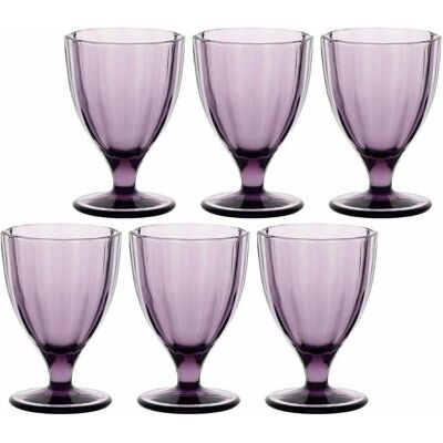 Rose Tulipani Set de 6 verres Amami - Améthyste 300 ml, Verres, Violet - Publicité Rose Tulipani Set de 6 verres Amami - Améthyste 300 ml, Verres, Violet - Publicité