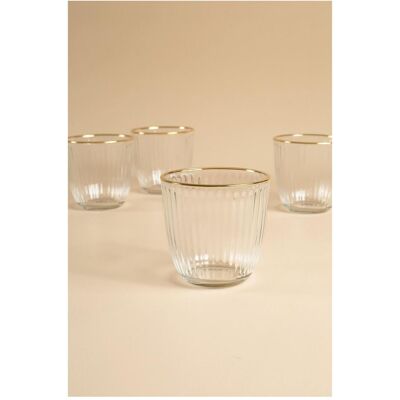 Hermia Splendid Eos Glass Set (4 Pieces), Verres, Transparent, Or - Publicité Hermia Splendid Eos Glass Set (4 Pieces), Verres, Transparent, Or - Publicité