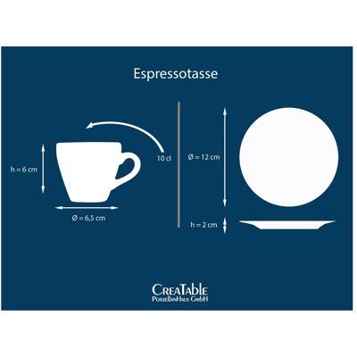 CreaTable Ensemble de Tasses en Céramique Verte - Café - Publicité CreaTable Ensemble de Tasses en Céramique Verte - Café - Publicité