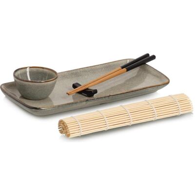 Zeller Present, Set de vaisselle, Set Sushi céramique bambou 5 pcs 28x14x2.5 cm (5 pcs) - Publicité Zeller Present, Set de vaisselle, Set Sushi céramique bambou 5 pcs 28x14x2.5 cm (5 pcs) - Publicité