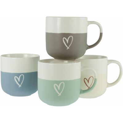 4x CreaTable Kaffeebecher Hearts 350 sort., Tasse, Multicolore - Publicité 4x CreaTable Kaffeebecher Hearts 350 sort., Tasse, Multicolore - Publicité