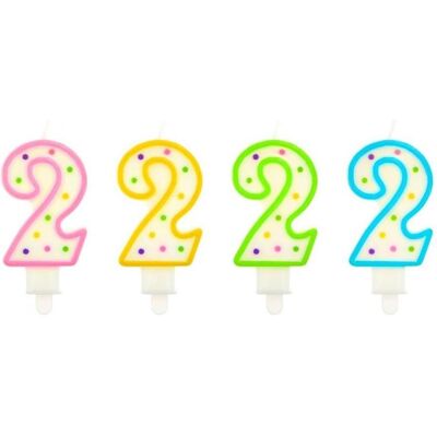 GoDan, Bougie, Kerze Nummer 2 mit Punkten, 7,5 cm (1 pcs) - Publicité GoDan, Bougie, Kerze Nummer 2 mit Punkten, 7,5 cm (1 pcs) - Publicité