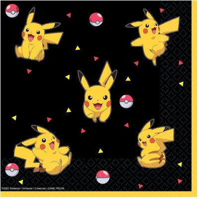 Amscan, Serviettes de table, Pokémon (16 pcs, 33 x 33 cm) - Publicité Amscan, Serviettes de table, Pokémon (16 pcs, 33 x 33 cm) - Publicité