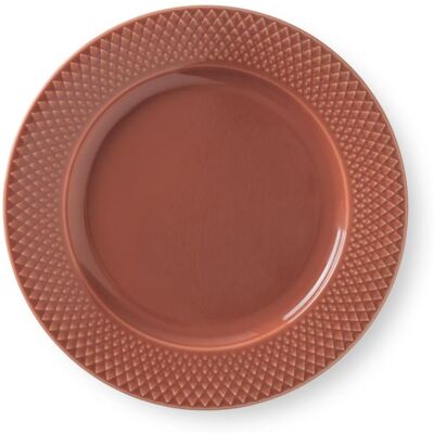 Assiette de dîner en porcelaine Lyngby Rhombe - 23cm - Terracotta - Publicité Assiette de dîner en porcelaine Lyngby Rhombe - 23cm - Terracotta - Publicité