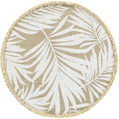 Natura Punto, Sets de table, Set de table jute motif feuilles (38 cm) - Publicité Natura Punto, Sets de table, Set de table jute motif feuilles (38 cm) - Publicité