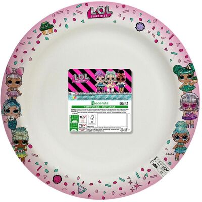 Magni, Vaisselle de pique-nique, Procos 92649 - Assiette LOL Glitterati, diamètre 24 cm, FSC Mix, compostable, 8 pièces, jetable - Publicité Magni, Vaisselle de pique-nique, Procos 92649 - Assiette LOL Glitterati, diamètre 24 cm, FSC Mix, compostable, 8 pièces, jetable - Publicité
