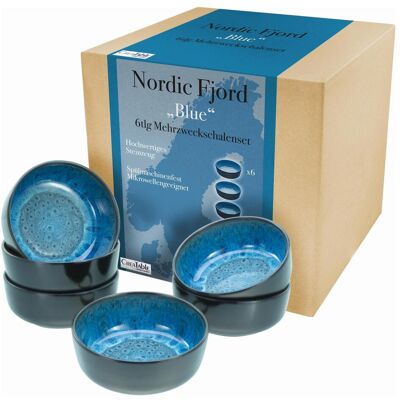 CreaTable Fjord nordique, Saladier + bol, Bleu - Publicité CreaTable Fjord nordique, Saladier + bol, Bleu - Publicité