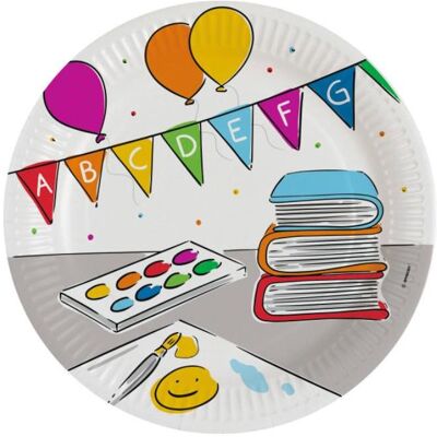Magni, Vaisselle de pique-nique, Assiette en carton Rentrée des classes ronde 23cm 8pcs - Publicité Magni, Vaisselle de pique-nique, Assiette en carton Rentrée des classes ronde 23cm 8pcs - Publicité