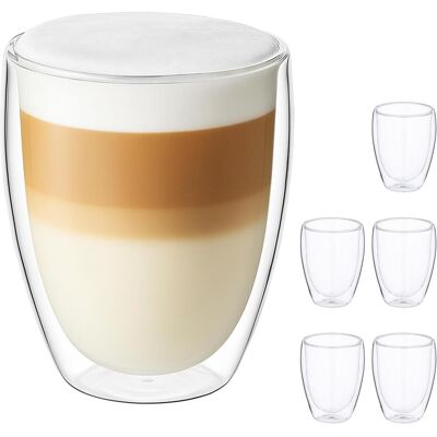 Relaxdays Tasses-latte-macchatio, Tasse, Transparent - Publicité Relaxdays Tasses-latte-macchatio, Tasse, Transparent - Publicité