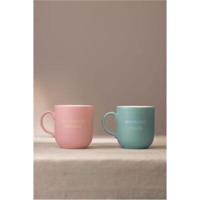 Hermia Mottolu Mug Set (2 Pieces), Tasse, Bleu, Pink - Publicité Hermia Mottolu Mug Set (2 Pieces), Tasse, Bleu, Pink - Publicité