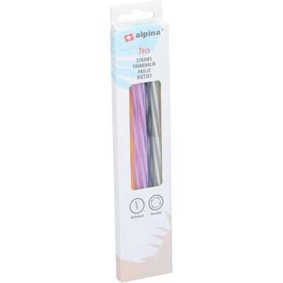 alpina Straw avec brosse 7pc, Pailles, Multicolore - Publicité alpina Straw avec brosse 7pc, Pailles, Multicolore - Publicité
