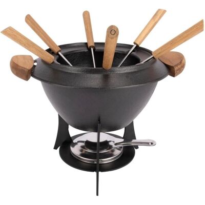 Aspen Fondue D23 Cm Fonte + 6 fourchettes, Set à fondue, Noir - Publicité Aspen Fondue D23 Cm Fonte + 6 fourchettes, Set à fondue, Noir - Publicité