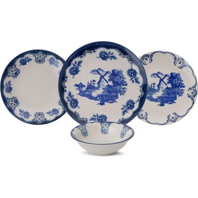 Hermia, Set de vaisselle, Blue Milly Dinner Set 24 Pieces (24 pcs) - Publicité Hermia, Set de vaisselle, Blue Milly Dinner Set 24 Pieces (24 pcs) - Publicité